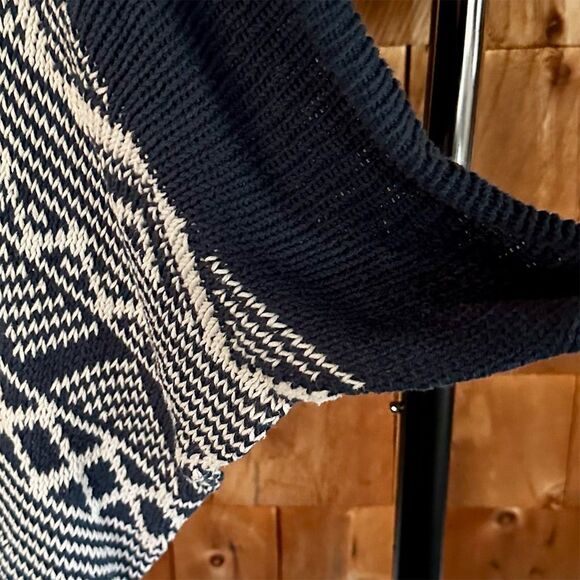 Wooden Ships Paola Buendia Women's Navy Geometric Knit Pullover Sweater S/M - Picture 4 of 6